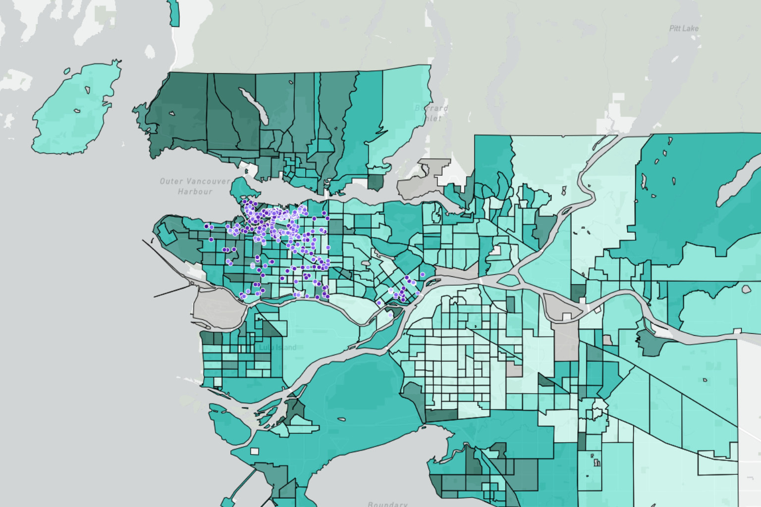 Région métropolitaine de Vancouver – image de Carte des données