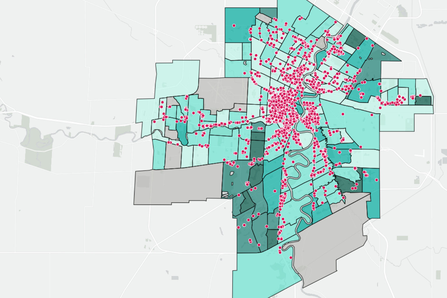 Winnipeg - image de Carte des données